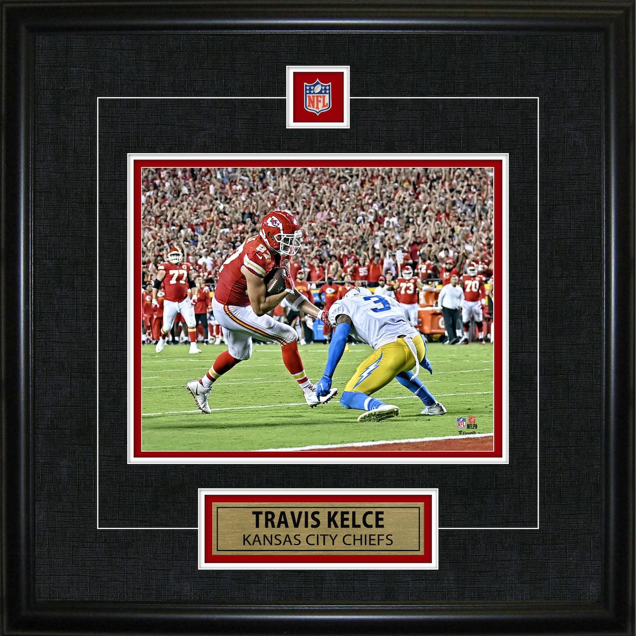 Travis Kelce Framed Pin & Plate Chiefs 18" x 18"